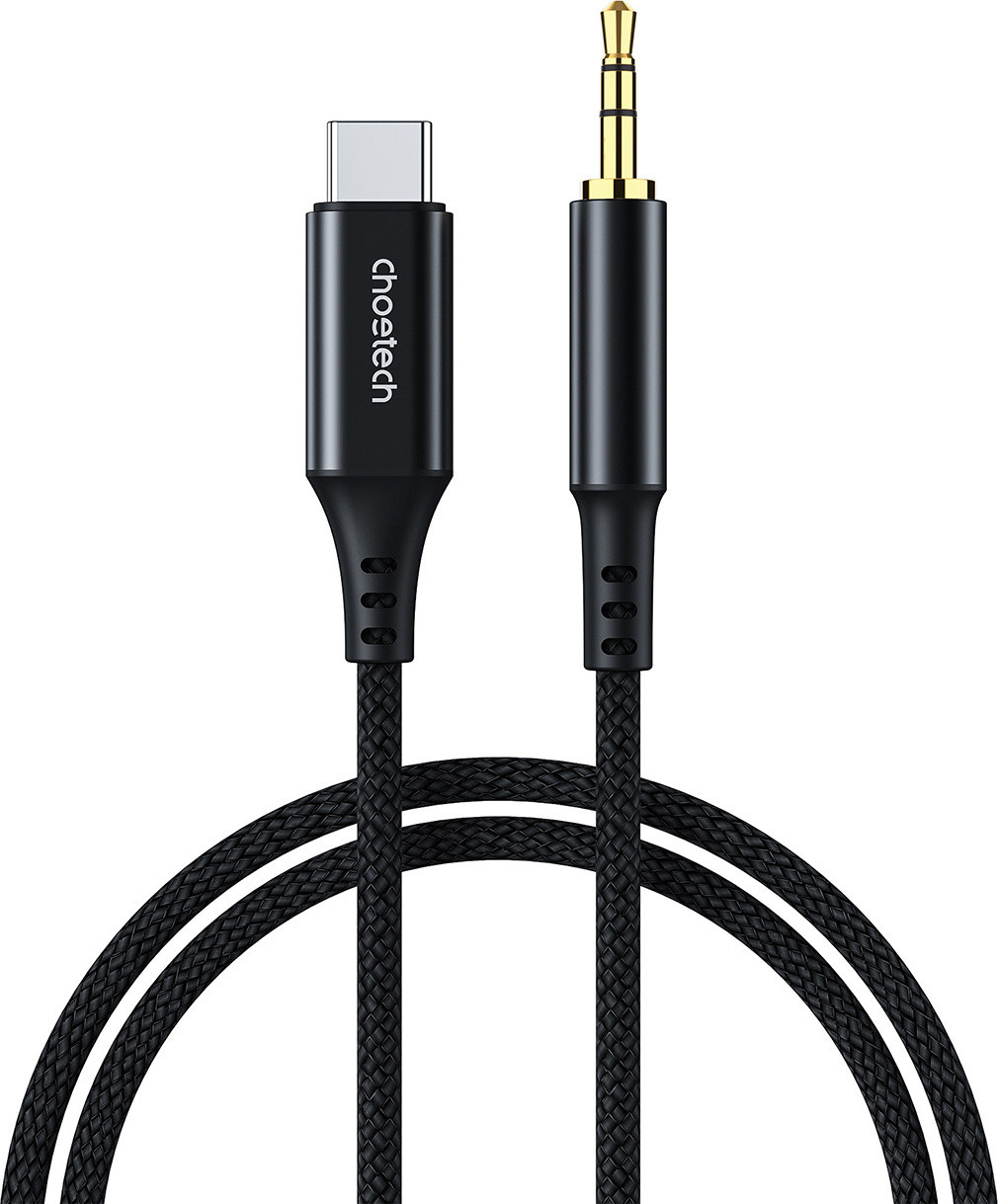 CHOETECH AUX-audiokabel USB-C naar mini-jack 3,5 mm, 2 meter, Zwart