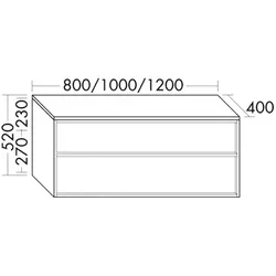 Burgbad Sideborad Uomo Preisgruppe 3 520x800x400 Eiche Natur, USSW080F7474 USSW080F7474