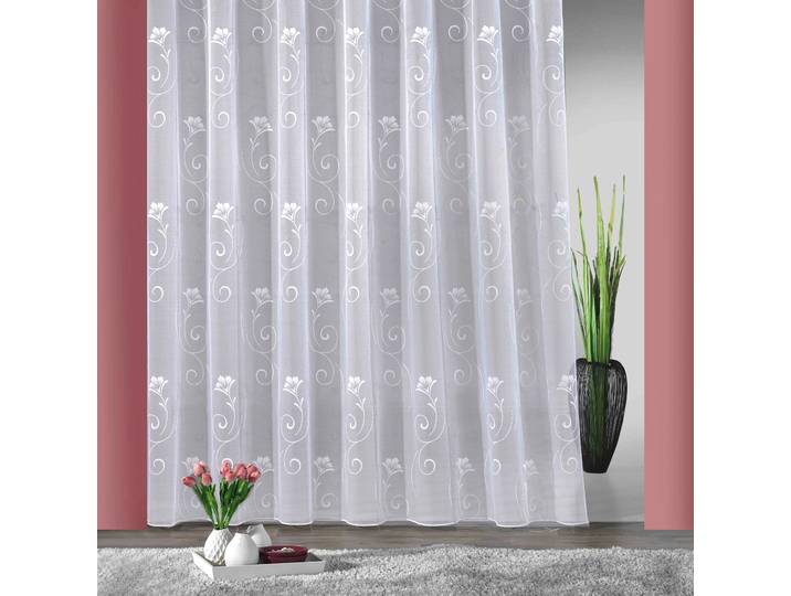 Gardine WECKBRODT Lilly, 1 Stück, halbtransparent, Jacquard Gr. 1, weiss (weiß), B:300cm H:160cm, Jacquard, Polyester, Gardinen, Gardine, Jacquard, strukturiert, Allover, Beschwerungsband, halbtransparent