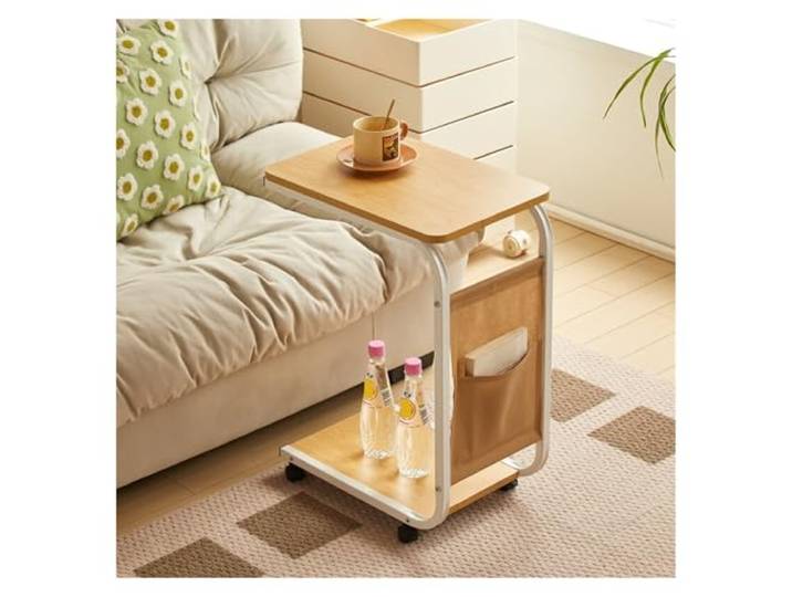 YCCHAH Sofatisch Einfacher Kleiner Teetisch for Wohnzimmer, mobiler Beistelltisch, Sofa-Beistelltisch mit Rollen, Tisch, Mini-Eck-Nachttisch Wohnzimmer-Beistelltisch(D)