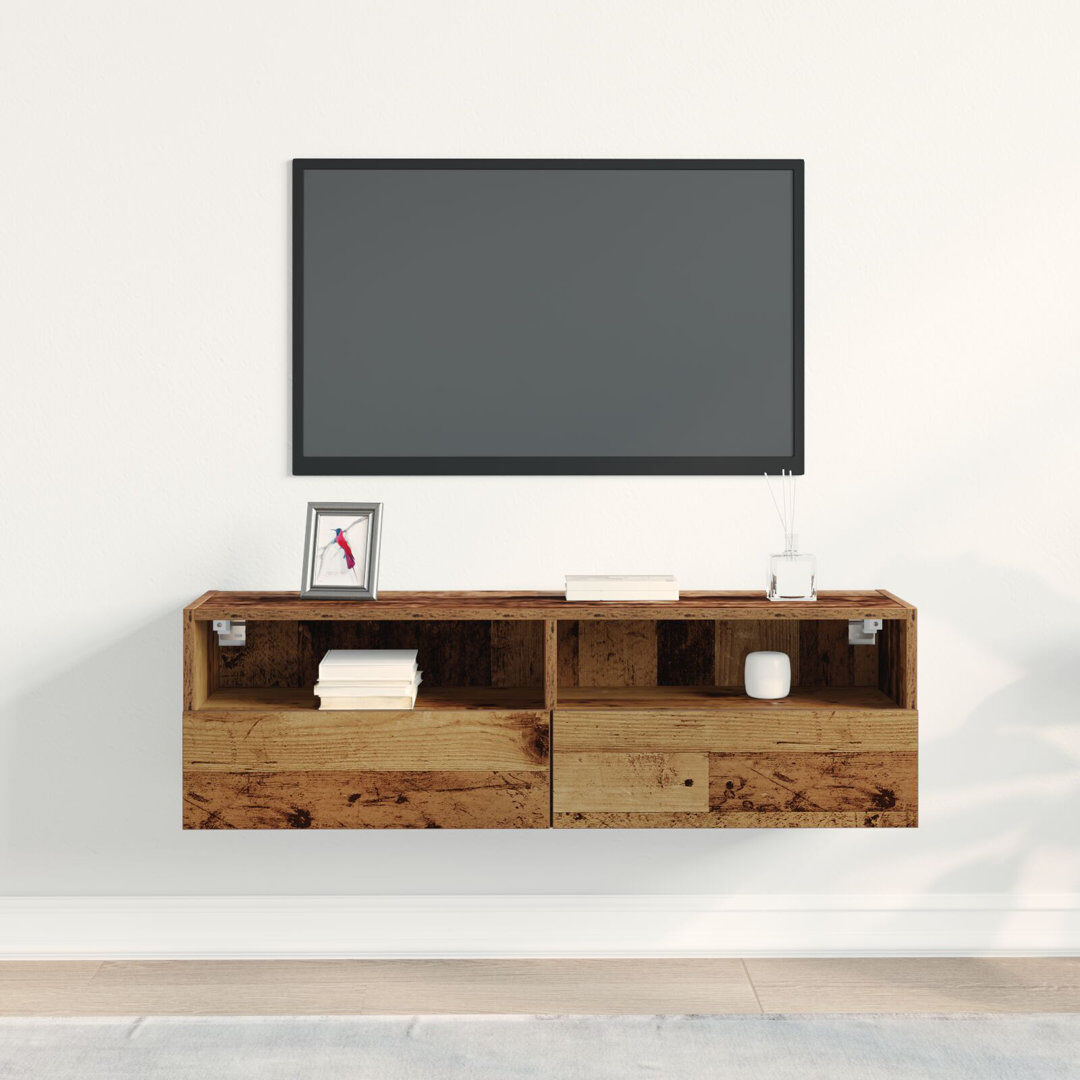 Lily Manor TV Wall Cabinet Wood Composite Medium Rustic TV Stand Old Wood 40"