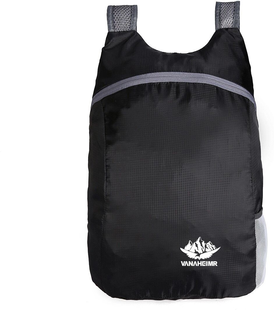 INF Faltbarer Skin-Pack-Rucksack – leichter, wasserdichter Reiserucksack in mehreren Farben Schwarz