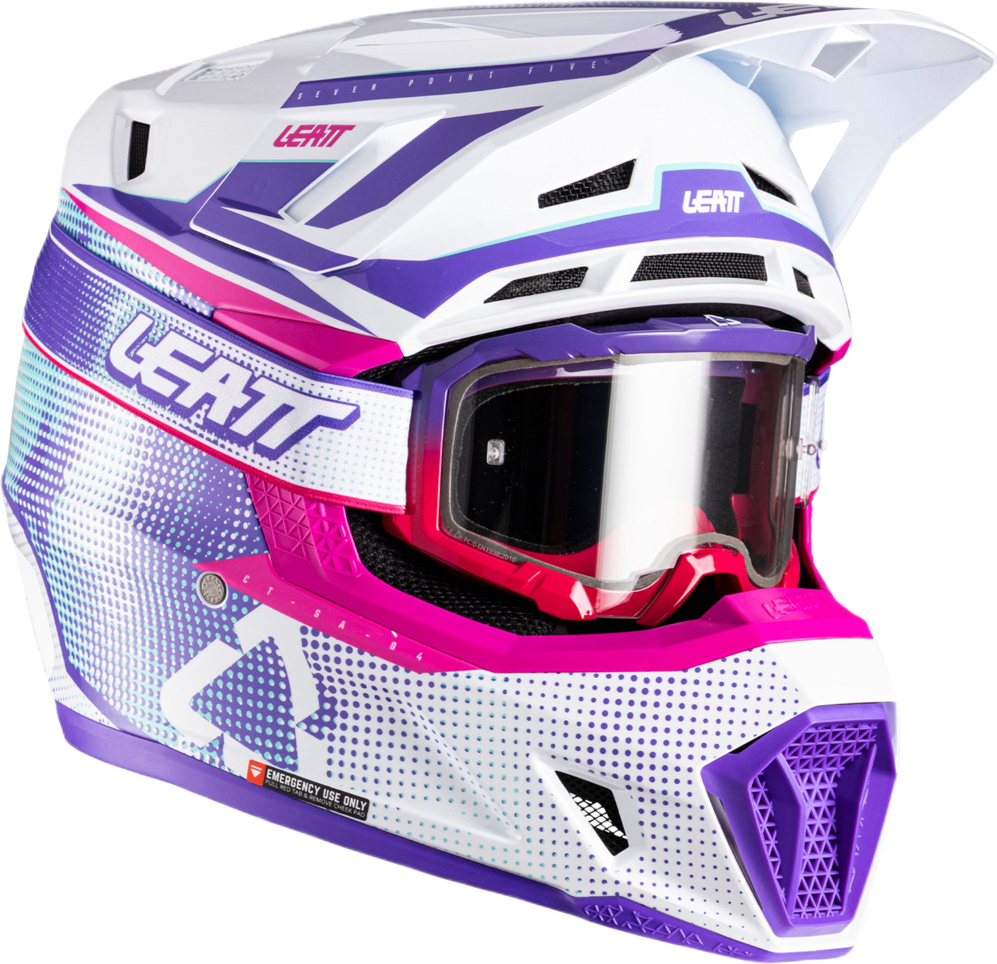 Leatt 7.5 V26 Motocross Helm mit Brille 1026000403