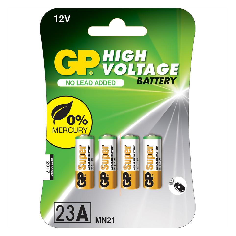 GP Batteries Alkaline 23A / MN21 (4 Stk., A23, 38 mAh) (10023AC4)
