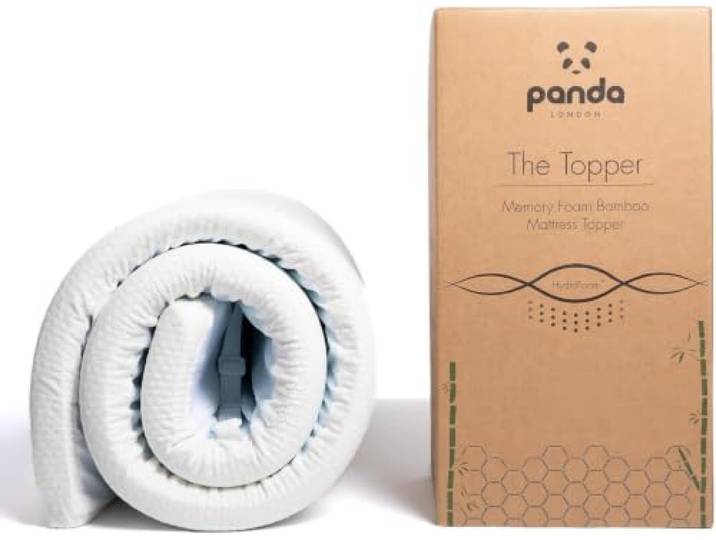 The Topper by Panda Matratzenauflage aus Bambus, mit Gel infundiertem Memory-Schaum (Hydroschaum), Einzelbett 190 x 90 x 5 cm