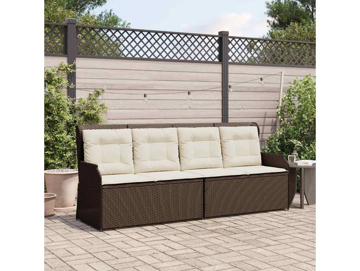 vidaXL Gartenbank Braun Poly-Rattan
