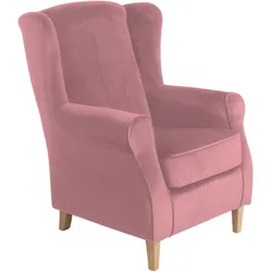 OHRENSESSEL Karlen Bezug Samtvelours Buche natur / rose