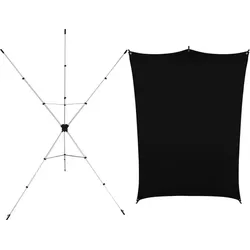 Rollei X-Drop Hintergrund-Set inkl. Hintergrund Schwarz 2,1m
