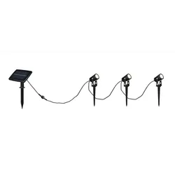 LED Solarstrahler Gartenstrahler Erdspieß Set Aluminium schwarz matt B 620 cm