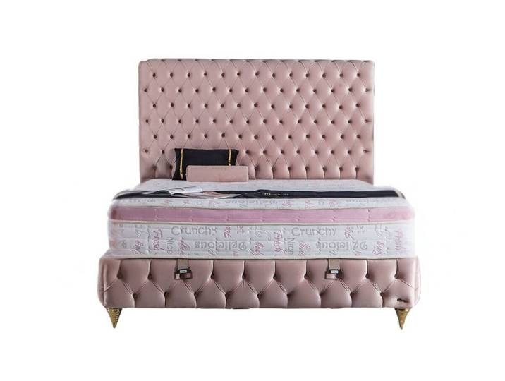 Villa Möbel Boxspringbett Diamant (Bett (ohne Matratze), Liegefläche 180x200), Bettkasten mit XXL Stauraum und Gasdruckfedern für einfache Handhabung