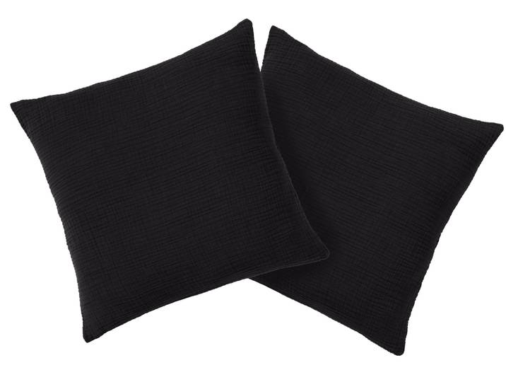 Kissenbezug OTTO HOME Bailee , schwarz (anthrazit), B:50cm L:50cm, Musselin, Obermaterial: 100% Baumwolle, Kissenbezüge, Kissenbezug, weiche Musselin-Qualität, 50x50 cm, Hotelverschluß