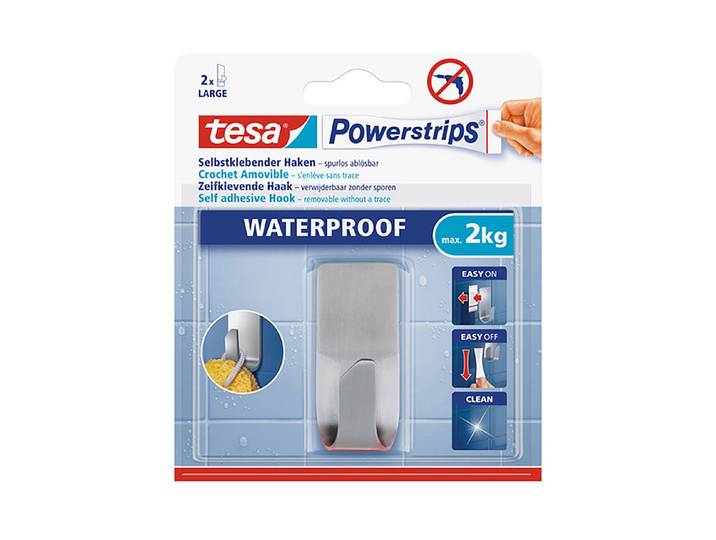 Tesa Haken für Dusche und Bad Metall 2.6 × 2.4 × 2.4 cm