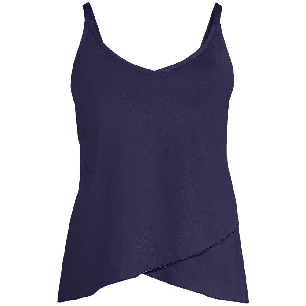Tankinitop mit Tulpensaum chlorresistent für Damen in Plus-Größe, Damen, size: plus, Blau, Nylon-Mischung, by Lands' End
