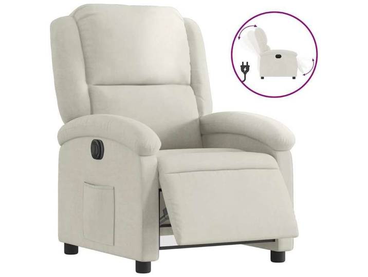 EASYLIFE Fauteuil inclinable électrique Crème Velours VIDAXL Cadre stable LL4084