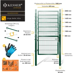Kesser, Gartenzaun, Gartentor Premium Gartentür aus Metall verzinktem Stahl