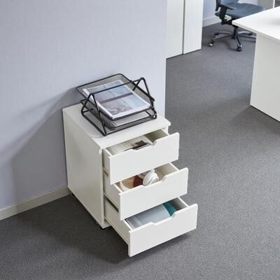 VIVIADORE 3 Drawer Rolling File Cabinet,Wooden Mobile Office Storage Cabinet with Casters,Under Desk Document Organizer