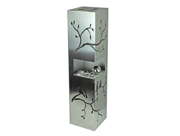 Gardenson Dekosäule, Silberfarben, Metall, 25x100x25 cm, Dekoration, Dekofiguren & Skulpturen, Dekoobjekte