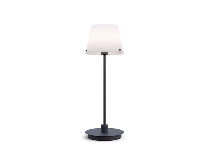 Belid Tischleuchte Gil il Grande, Opal, Schwarz, Metall, Glas, 37 cm, CE, Lampen & Leuchten, Innenbeleuchtung, Tischlampen, Tischlampen