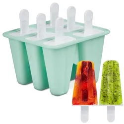 Relaxdays 6 Eisformen aus Silikon Weiß,Türkis