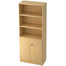 bümö office Regal-Aktenschrank abschließbar, Büroschrank groß aus FSC-Holz, 80cm breit in Ahorn - abschließbarer Schrank, Büroschrank abschließbar,