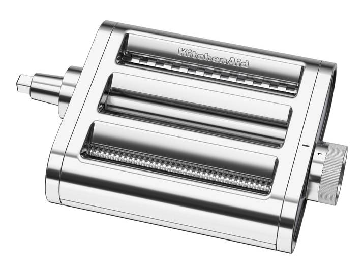 KITCHENAID Küchenmaschinen Zubehör-Set 3-in-1-Nudelvorsatz 5KSM3MPA , silber (edelstahl), B:26,4cm H:6,1cm T:16,5cm, Küchenmaschinen-Aufsätze, Walze und Schneider aus hochwertigem Edelstahl, Küchenmaschinen Zubehör-Set