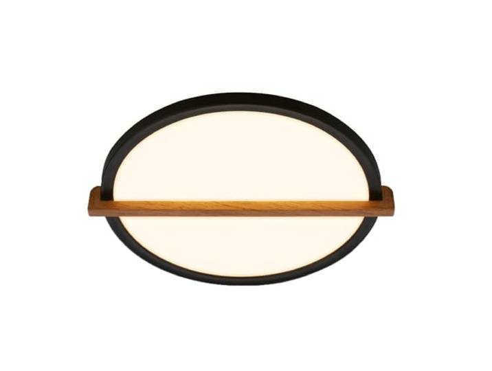 BRILONER - LED Deckenlampe mit Holz, indirektes Licht, 3.000K warmweiß, Lampe, Deckenleuchte, Wohnzimmerlampe, LED Panel, Küchenlampe, Deckenbeleuchtung, 29 x 31,5 x 4 cm, Schwarz