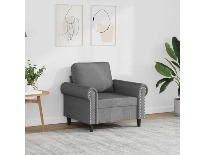 HEFZGDB Dunkelgrauer Samt Sessel 60 cm Breite mit Metallgestell Bequem Polsterung Lesestuhl Entspannung Wohnzimmer Modernes Design
