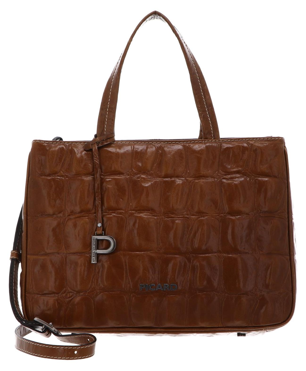 PICARD Handtasche Schultertasche Key Largo Shopper Cognac hellbraun