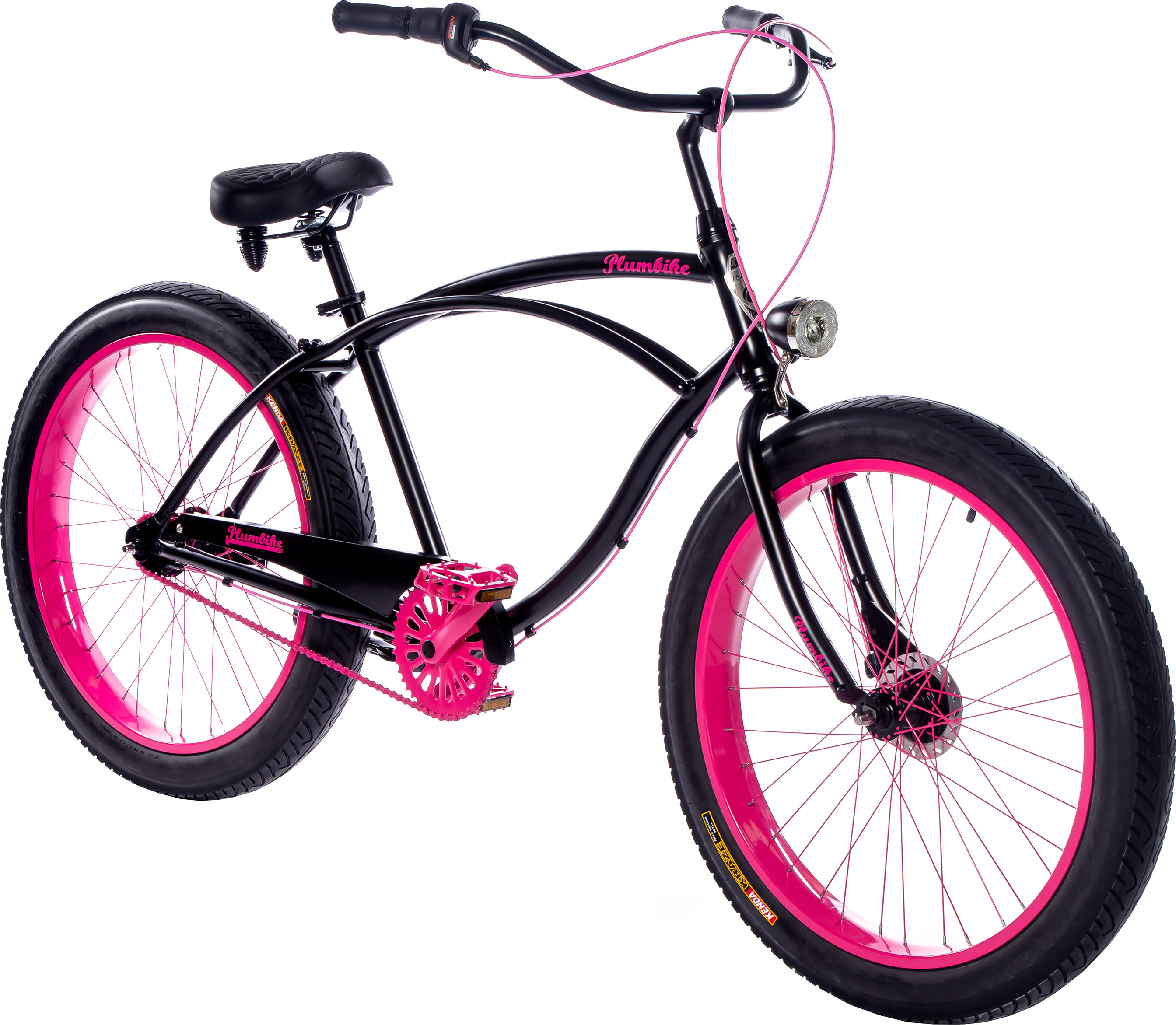Plumbike Rider Rad 26" X Pinky 7-Gang, Rollenbremse, breite Felgen - Mattschwarz