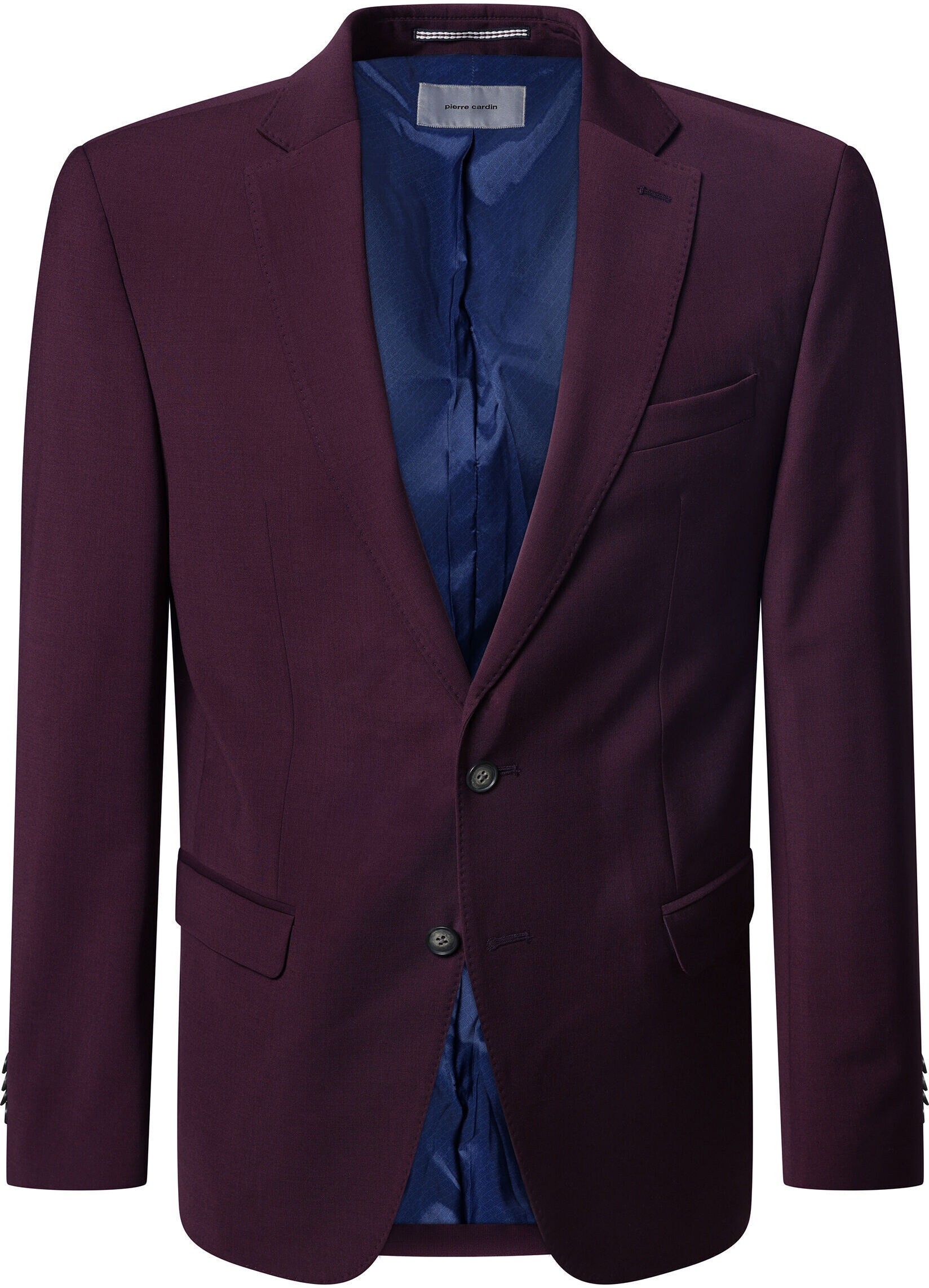 Anzugsakko PIERRE CARDIN "Grant", Herren, Gr. 56, rot (winetasting), Obermaterial: 51% Wolle WO. 45% Elasthan EL. 4% Polyester PES. Futter: 100% Polyester PES. 100% Polyester PES., uni, modern fit, Sakkos Anzugsakko, Formelle Raffinesse