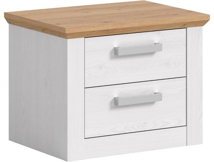 Nachtschrank HOME AFFAIRE COSENZA, Breite 54cm, in Landhausoptik , weiß (sibiu lärche nachbildung, artisan eiche nachbildung), B:56cm H:43cm T:39cm, FSC-zertifizierter Holzwerkstoff, Schränke, Nachtschrank, Nachtkommode, Nachtische, Kommode, Nako, Beistelltisch