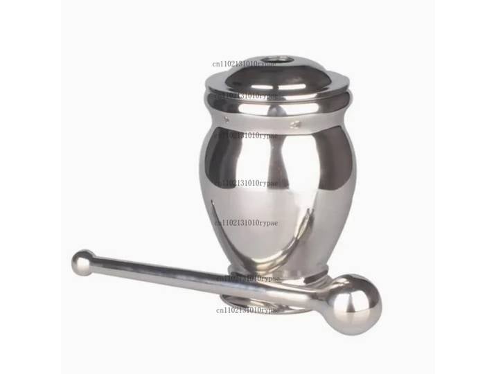Kit mortier et pilon en acier inoxydable 304 de qualité supérieure - Capacité de 500 ml (incluant un pilon plat et un pilon rond)