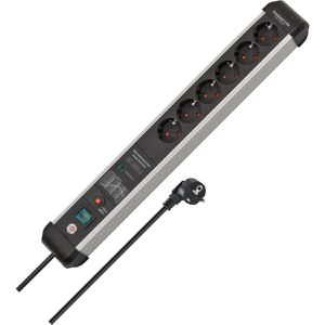 Brennenstuhl Steckdosenleiste Premium Protect, 3m, 6-fach, Überspannungsschutz, Netzfilter, Schalter