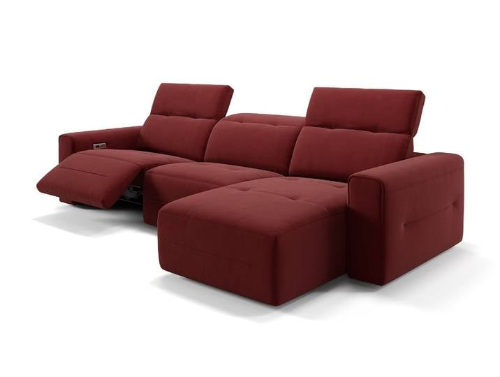 Stoff Ecksofa CANNES Relaxfunktion Wohnlandschaft Elektrisches Sofa