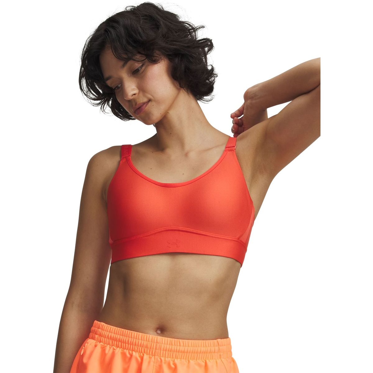 Under Armour Infinity Mid 2.0 Bra red venom red (690) D-DD Left 1384123-690-L D-DD
