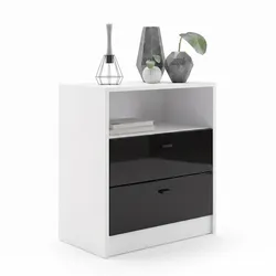 KOMMODE Pino Fronten in Schwarz Hochglanz