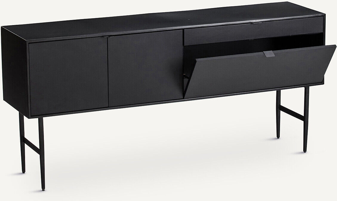 AM.PM Buffet enfilade métal acier et cuir, Réalto