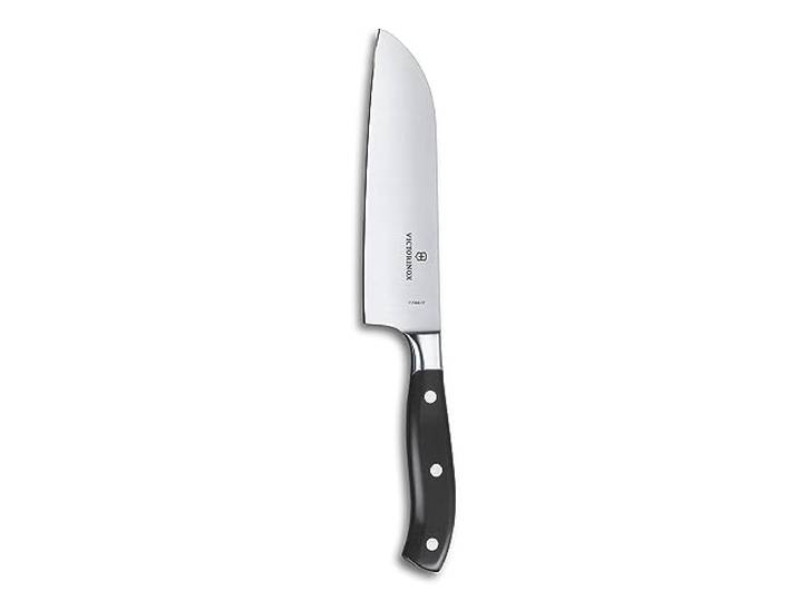 Victorinox Grand Maître, Profi Santokumesser, Extra Scharfe Klinge, gerader Schliff, 17 cm, Kunststoffgriff, Rostfreier Stahl, schwarz