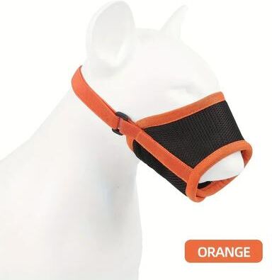 Inspire Select Breathable Dog Muzzle For Biting And Chewing Adjustable Mesh Dog Mask For Small, Medium & Large Dogs orange l