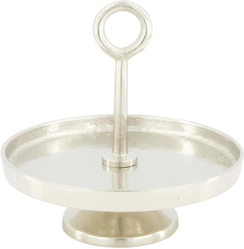 Etagere "CHALET Laax", silber, B:22cm H:20cm, Aluminium, Metall, Servierplatten, Etagere silber B/H/L: 22cm x 20cm