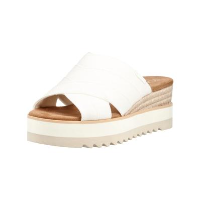 Pantolette TOMS "TOMS Pantoletten Textil", Damen, Gr. 40, weiß, Textil, Schuhe Pantolette