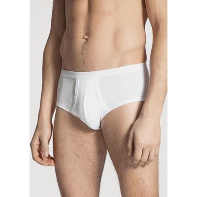 Midislip CALIDA "Twisted Cotton", Herren, Gr. XXL (58/60), Feinripp, weiß, Feinripp, Obermaterial: 100% Baumwolle, unifarben, normal, Unterhosen, mit Eingriff, Pure Cotton, Feinripp, weich