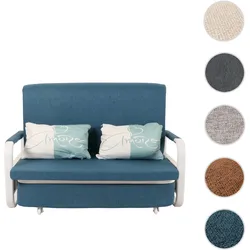 Schlafsofa HWC-M83, Schlafcouch Couch Sofa, Schlaffunktion Bettkasten Liegefläche, 130x185cm ~ Stoff/Textil dunkelblau