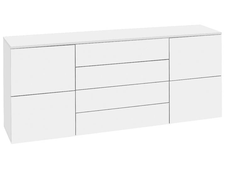 Sideboard BORCHARDT MÖBEL Rova, Kommode Breite 166 cm , weiss (weiß matt), B:166cm H:72cm T:35cm, Holzwerkstoff, Sideboards, Sideboard, Mit praktischer Push-to-open-Funktion, 4 Türen und 4 Schubkästen