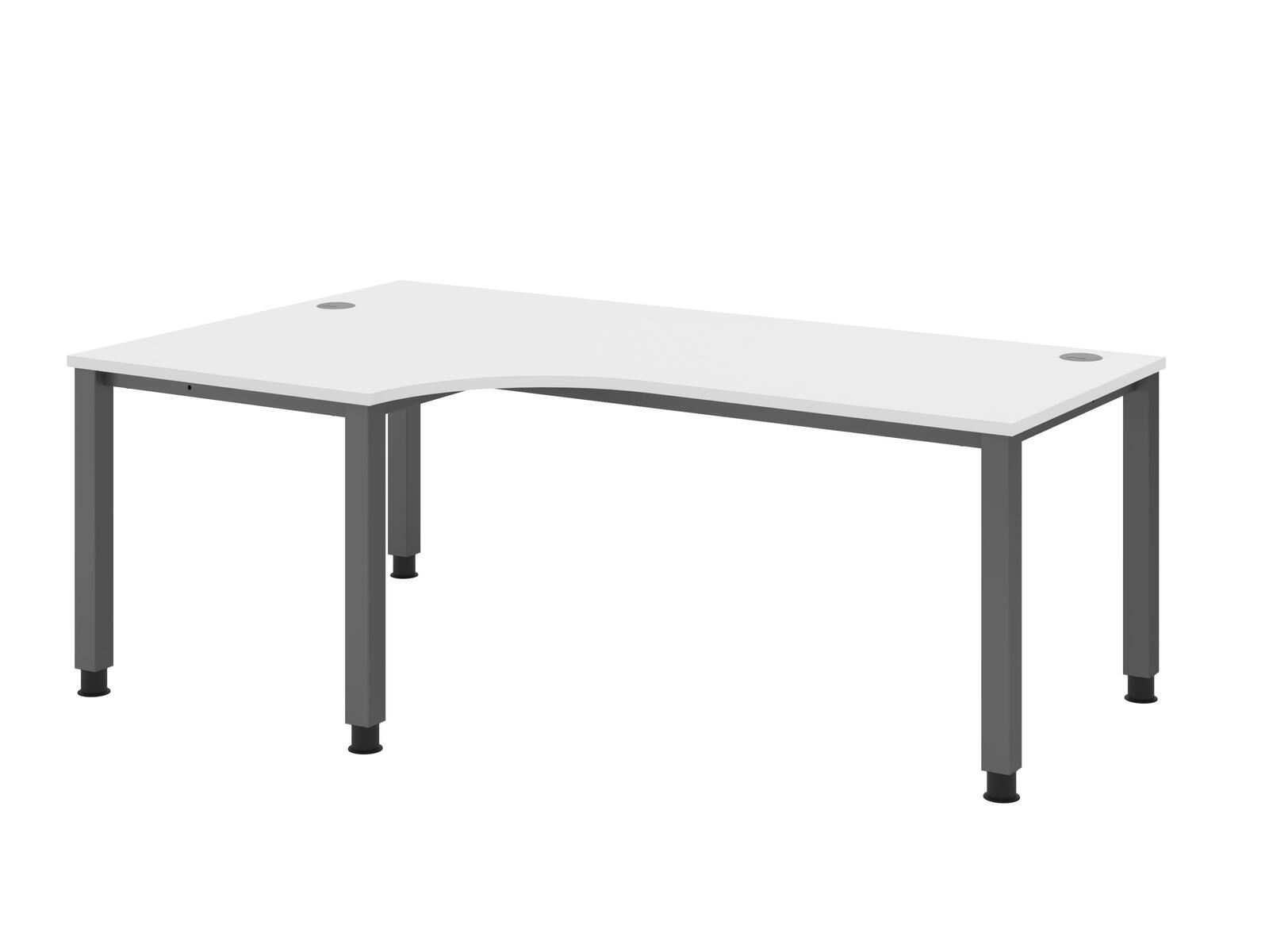 HAMMERBACHER VQS82/W/G höhenverstellbarer Schreibtisch 68,5 - 81 cm Weiß / grafit