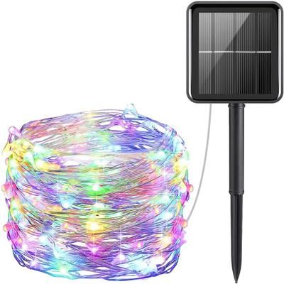 Uplifted Finds 100 LED Solar Fairy String Lights   12m Waterproof Outdoor Twinkle Lights For Gardens & Weddings multicolor