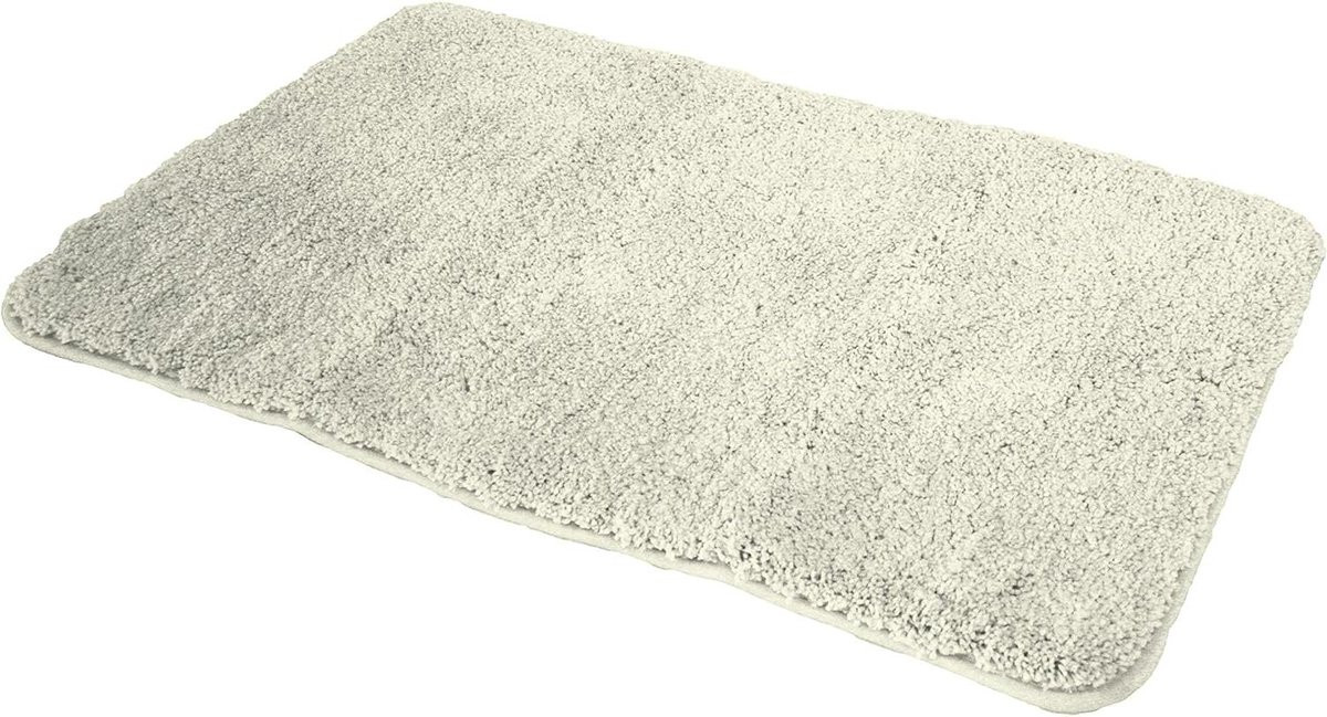 Zilveren badmat van microvezel met hoge pool voor extra badkamercomfort, 50 x 80 cm