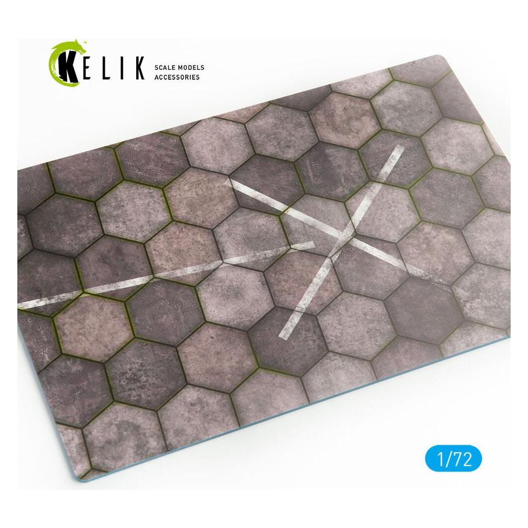 Kelik Hexagonnal concrete plates for Aircraft and Helicopters Base - Acrylic 3 mm (280 x 180 mm) (170 g) (KS72004)