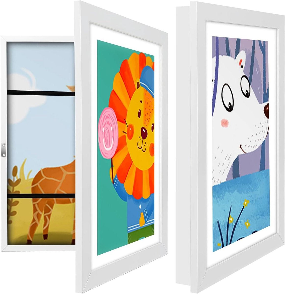 Wit Magnetisch Kunstwerk Frame voor Kinderen - A4 Formaat