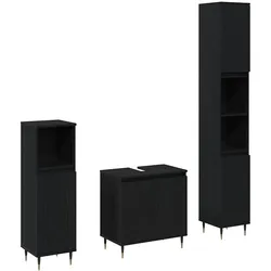 vidaXL Badezimmermöbel Set 3 pcs Schwarze Eiche 30 x 30 x 190 cm